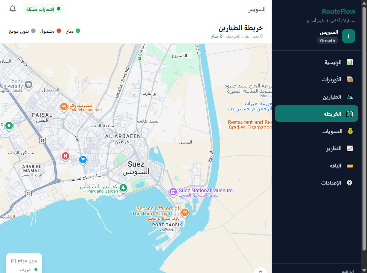 خريطة التتبع الحي
